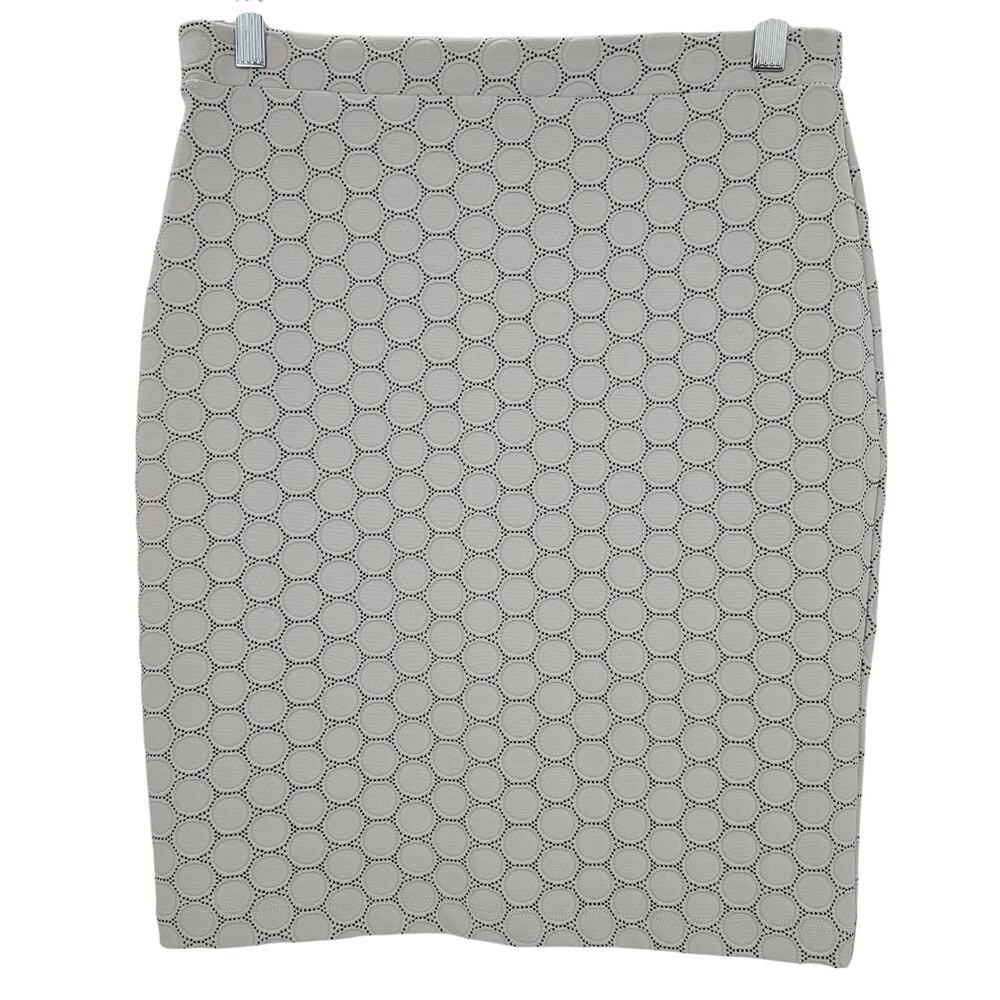 Leota Womans size S Petite Tabitha Ivory Black Dot Jacquard Pencil Skirt NEW